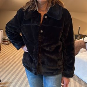 Urban republic faux black fur jacket. Brand new never worn size m